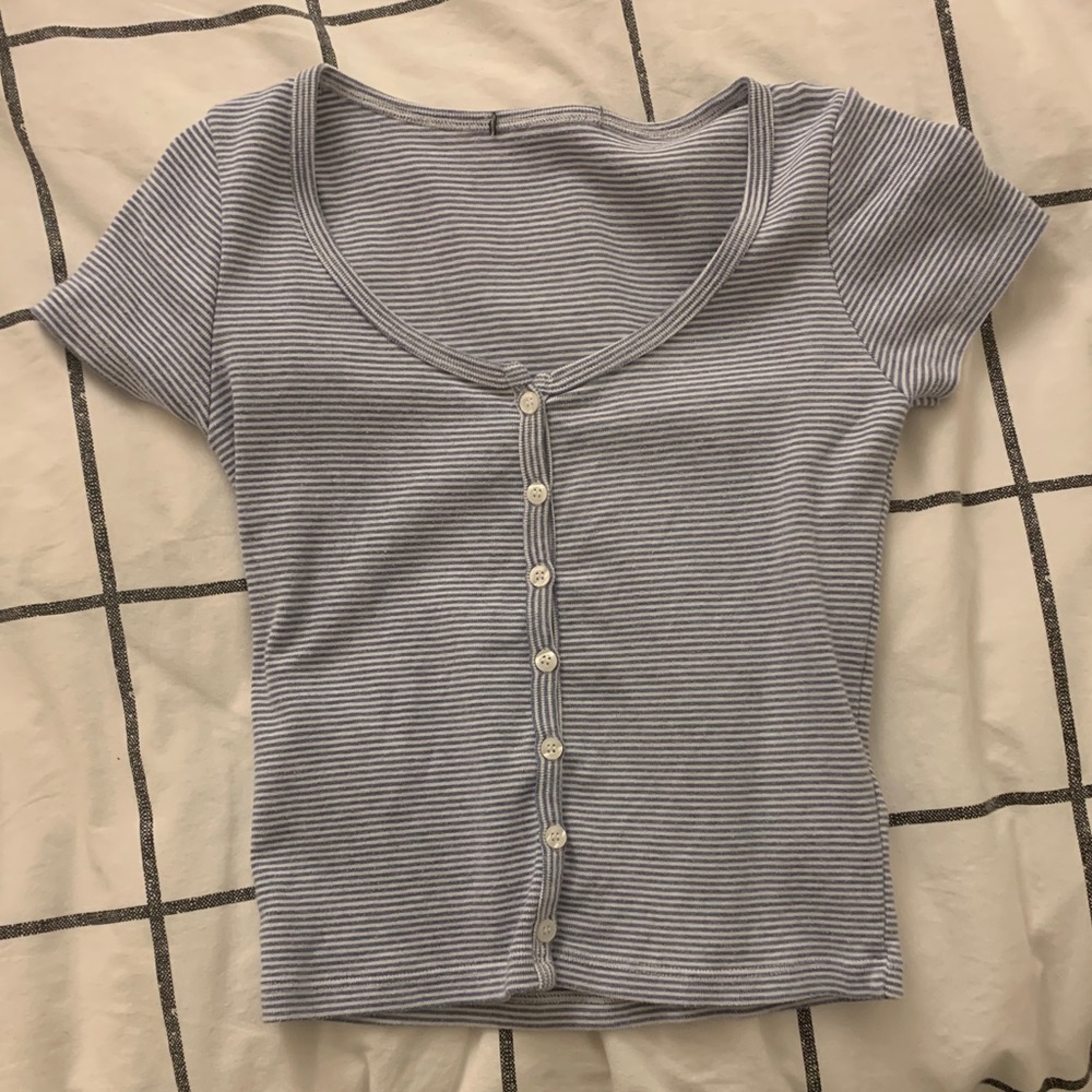 BRANDY Striped cropped zelly top